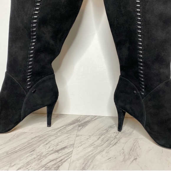 Vince Camuto Seselti Black Suede Pointy Toe Tall Boot 8 1/2 M - Picture 10 of 16
